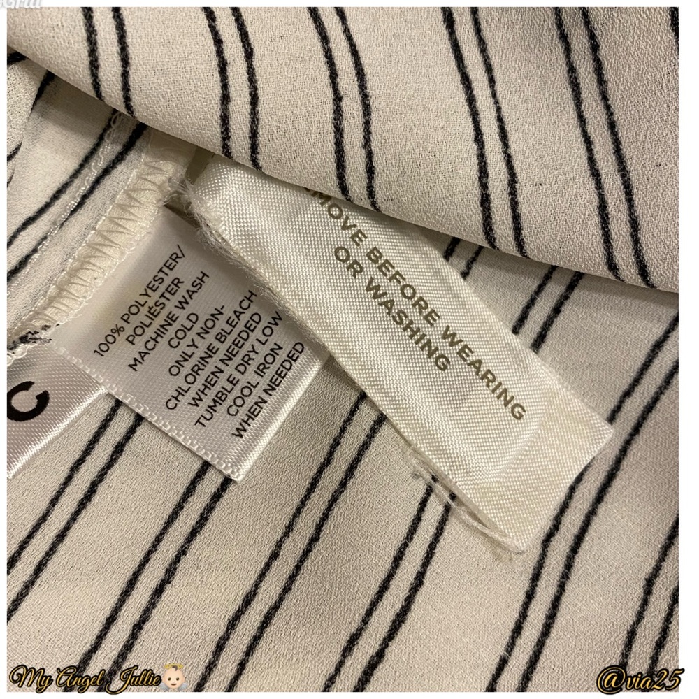 LOFT Women’s Blouse Stripped Silk Top Flowy Size: XS Color: White/Black - Picture 5 of 5